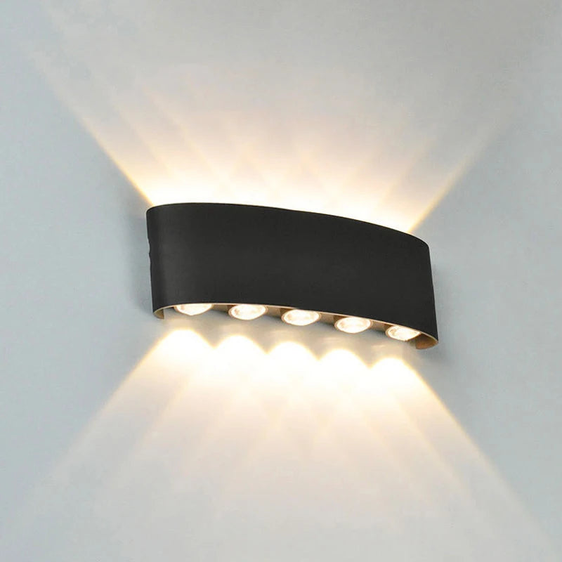Luminária de parede led para cima e para baixo, à prova d'água, interior, para quarto, sala de estar, corredor, iluminação interna e externa