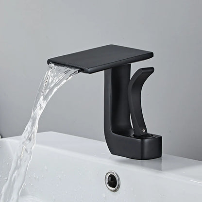 Torneira da cachoeira do banheiro, Torneira de bacia branca e dourada, Misturador de água fria e quente Torneira para pia