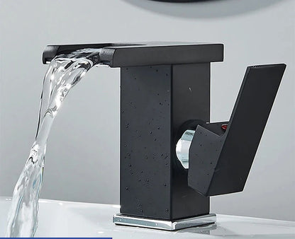 Fmhjfisd led torneira da bacia do banheiro cachoeira único punho único furo torneiras misturadoras do banheiro sensível à temperatura contemporânea