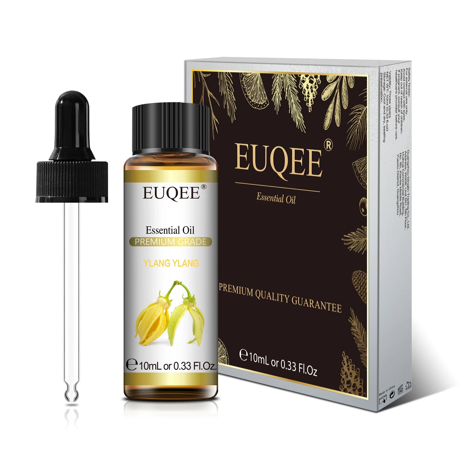 Euqee 10ml óleo essencial de planta natural com conta-gotas para difusor umidificador lavanda jasmim eucalipto baunilha óleos essenciais