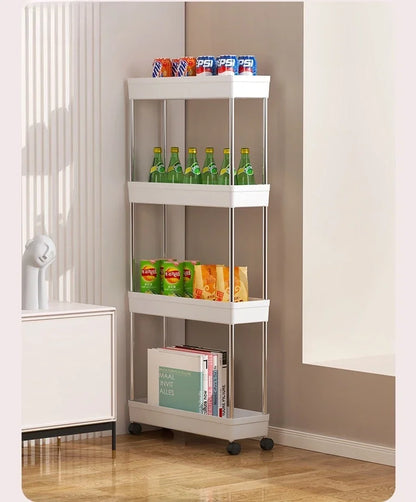 2025 Carrinho de armazenamento de banheiro com rodinhas de 3/4 camadas, organizador multiuso para banheiro, cozinha, escritório