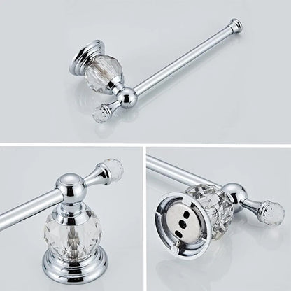 Suporte de rolo de papel dourado cristal, suporte de papel higiênico cromado, suporte de papel de tecido de banheiro de cristal prata cabide de rolo de parede