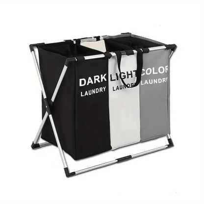 3 grades cesta de lavanderia dobrável organizador de roupas sujas banheiro cesta de armazenamento à prova dwaterproof água grande cesto de lavanderia três grades novo