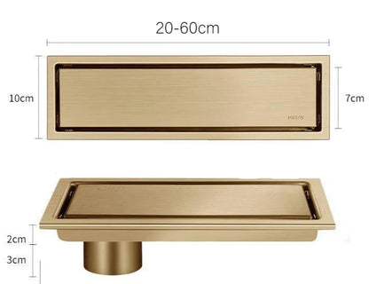 304 de aço inoxidável invisível dreno de chão ouro escondido dreno de chão estendido anti-odor dreno de chuveiro acessórios do banheiro escorredor