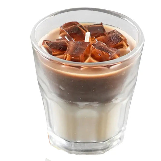 Novo estilo de vela de aromaterapia de café simples e sofisticado decoração de quarto copo de vela de gelatina acabamento realista ﻿
