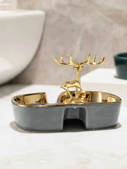 Caixa de sabão cerâmica saboneteira para suprimentos do banheiro dreno água pratos titular produtos mercadorias domésticas jardim