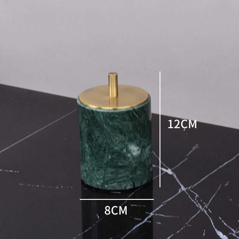 Kit de lavagem de banheiro verde mármore, mercadorias domésticas, produtos de banheiro, garrafa de shampoo, garrafa de sabão, pote de cotonete de algodão, bandeja