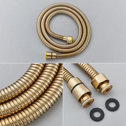 Torneira de chuveiro dourada escovada, embutida em 2 maneiras, misturadores de chuveiro, montagem na parede, chuveiro de banheiro, cabeça de aço inoxidável