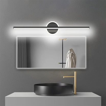 Moderna lâmpada de parede led espelho luz frontal 40/60cm simples ouro preto luminária interior quarto sala estar cozinha banheiro