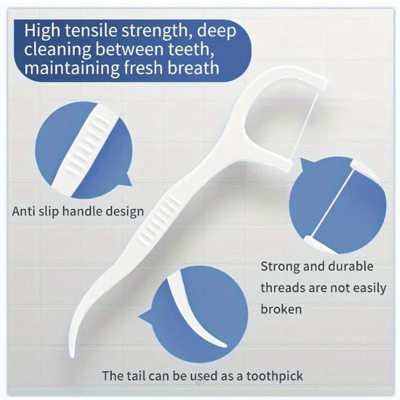 30/50/100/300/600PCS fio dental liso descartável ultrafino, palito de dente doméstico
