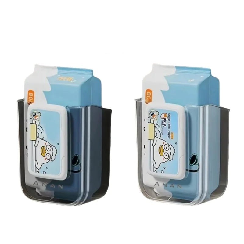 [Celeção popular] Caixa de armazenamento de tecido úmido montada na parede não perfurada para banheiro com grande abertura e forte capacidade de carga