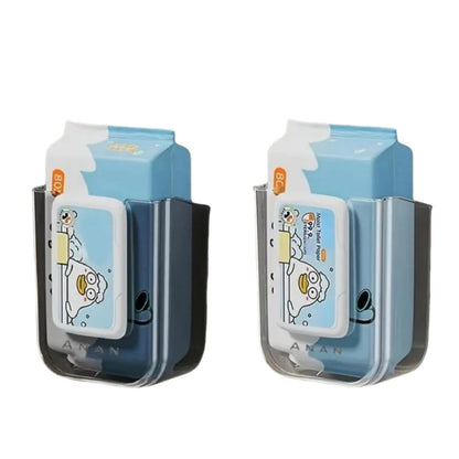 [Celeção popular] Caixa de armazenamento de tecido úmido montada na parede não perfurada para banheiro com grande abertura e forte capacidade de carga