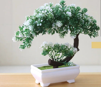 1pc plantas artificiais bonsai pequena árvore simulação plantas flores falsas mesa vaso ornamentos decoração para casa hotel jardim decoração
