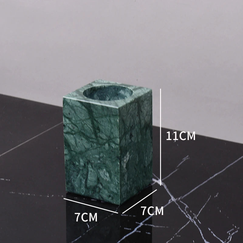 Kit de lavagem de banheiro verde mármore, mercadorias domésticas, produtos de banheiro, garrafa de shampoo, garrafa de sabão, pote de cotonete de algodão, bandeja