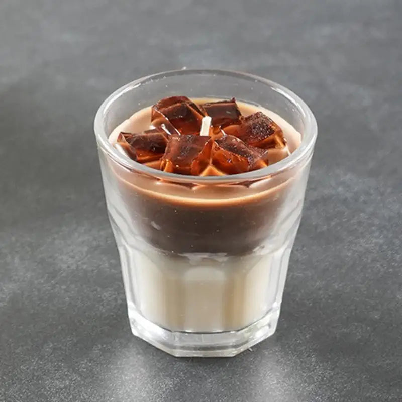 Novo estilo de vela de aromaterapia de café simples e sofisticado decoração de quarto copo de vela de gelatina acabamento realista ﻿