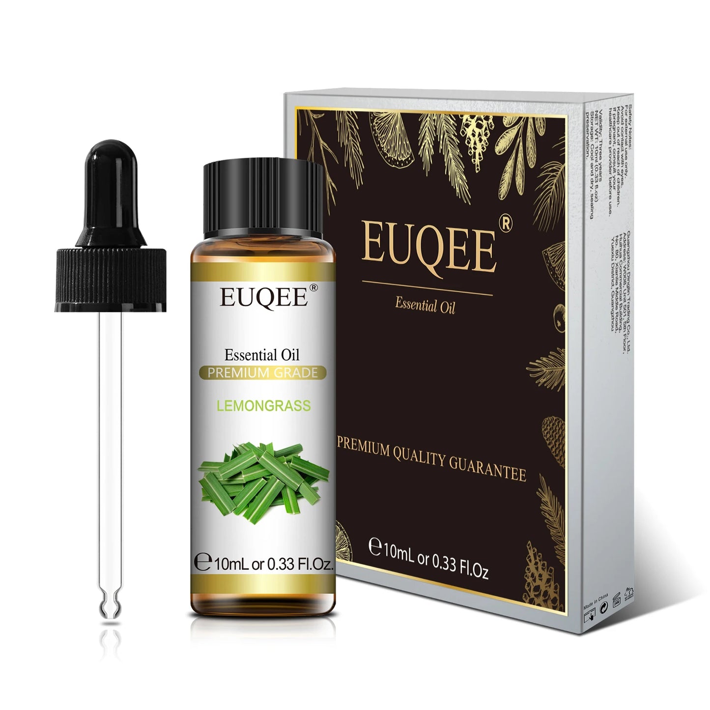 Euqee 10ml óleo essencial de planta natural com conta-gotas para difusor umidificador lavanda jasmim eucalipto baunilha óleos essenciais
