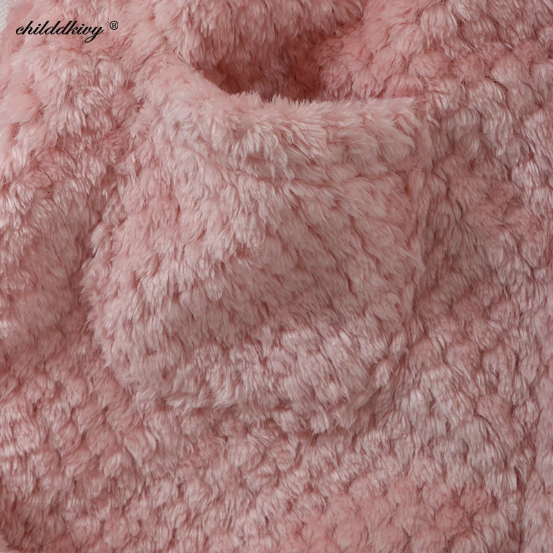 Crianças macias pijamas de flanela outono e inverno pijamas para menina quente crianças roupão menino pijamas família combinando homewear 4-16y