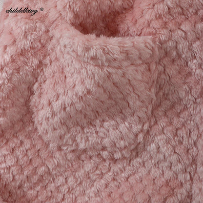 Crianças macias pijamas de flanela outono e inverno pijamas para menina quente crianças roupão menino pijamas família combinando homewear 4-16y