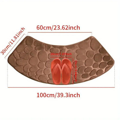 Tapete de banheiro curvo engrossado, chuveiro, porta absorvente, banheiro, antiderrapante, resistente à sujeira, entrada