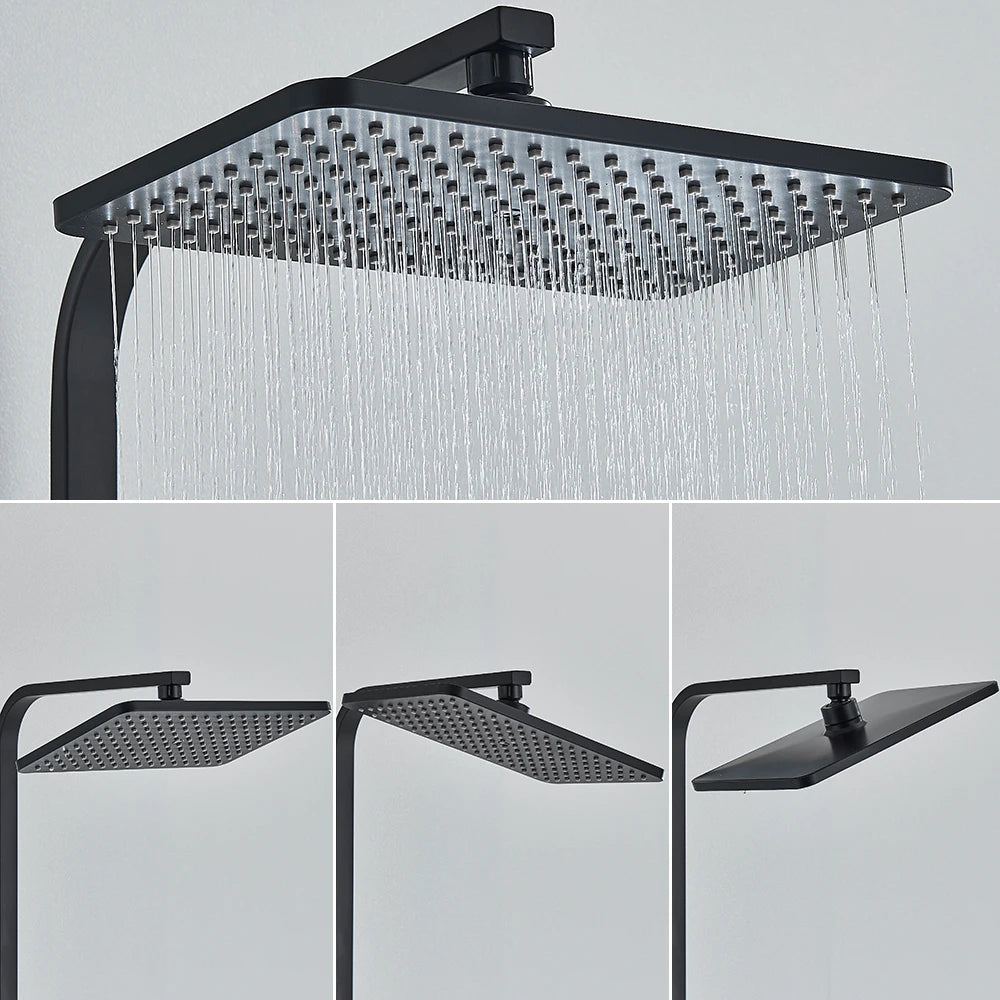 Preto dourado cabeça de chuveiro chuvas torneira do chuveiro cabeça grande fluxo chuvas abs handhower torneira acessório