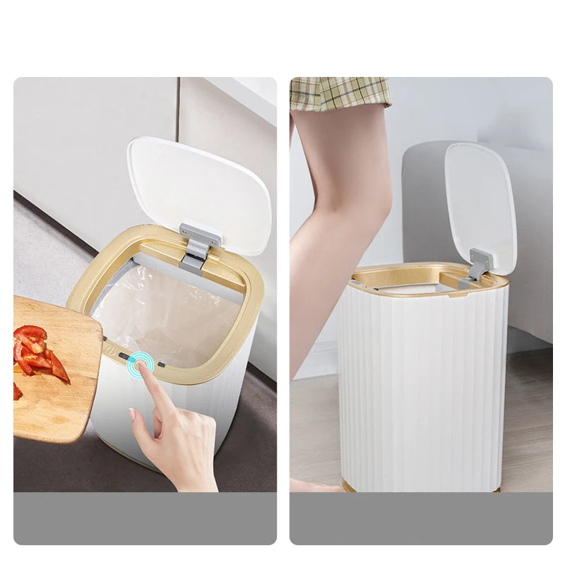 Casa inteligente sensor automático lata de lixo para cozinha banheiro wc lata de lixo inteligente sala estar lixo cesta à prova dwaterproof água