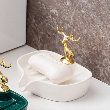 Caixa de sabão cerâmica saboneteira para suprimentos do banheiro dreno água pratos titular produtos mercadorias domésticas jardim